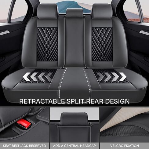 Car seat Covers fit 95% of Mercedes-Benz Models 2000-2024,Premium Nappa Leather Waterproof Anti-Slip Sports Seat Cover,Airbag Compatible Easy to Install Seat Protector Front Pair（Black） in Saudi Arabia
