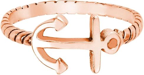 Clostoutwarehouse 925 Sterling Silver Anchor of Soul Ring (يأتي بالألوان) in Saudi Arabia
