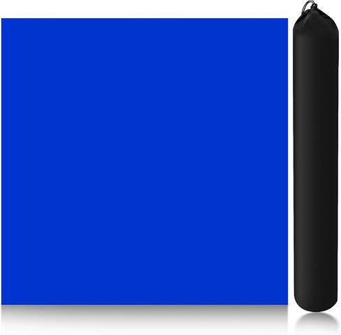 Mahjong Mat, Anti Slip and Noise Reduction 31.5 * 31.5 Inch Mahjong Mat for Table with Portable Storage Bag for Mahjong, Poker, Dominoes and Other Board Game Mat (Blue-1) in Kuwait