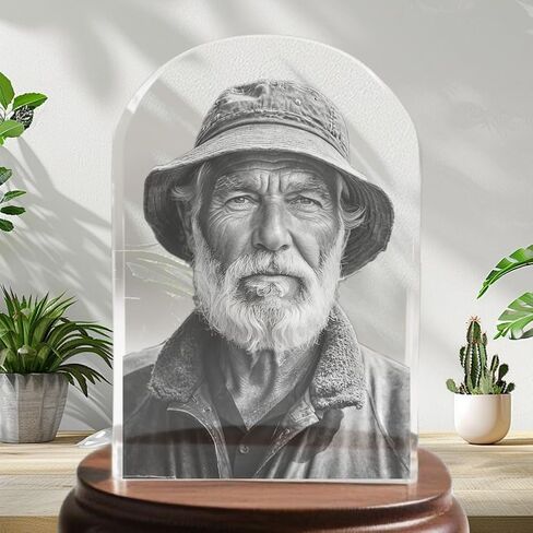 3D Crystal Photo, Customized Mothers Day Gifts for Women Men Wife Husband Mom Father, Personalized Gifts with 3D Laser Etched, Engraved Inside the Crystal Using Your Photo Customized Memorial-Heart in Saudi Arabia