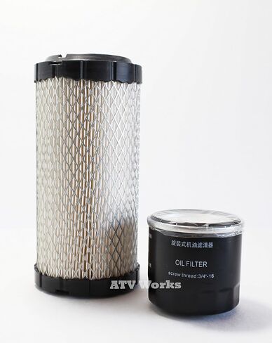 Compatible With Kawasaki Mule PRO-FXT/FX/FXR KAF820 Engine Air & Oil Filter Kit Replaces 11013-1290 & 16097-0010 in Saudi Arabia