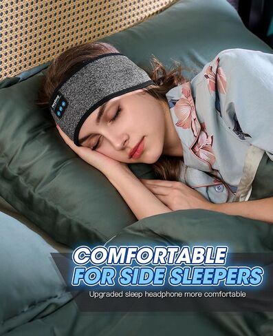 Sleep Headphones - Bluetooth Headband - Sleeping Headphones for Side Sleepers, Wireless Earphones Earbuds Sleeping Headphone with Ultra-Thin HD Stereo Speaker for Workout Running Cool Gadgets in Saudi Arabia