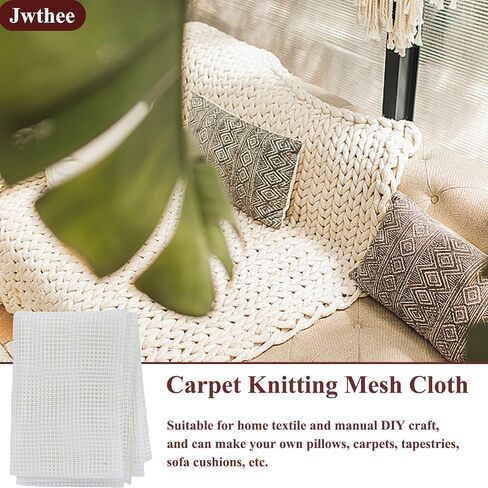 jwthee brug stukn mesh canvas ، سجادة سجاد القماش من القماش السجادة لطلاء سجادة السجاد أدوات crocheting crocheting لالتقاط خطاف المزلاج قماش القماش DIY (قطعة قماش 150 * 100 سم) in Kuwait