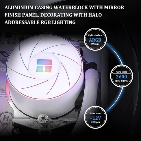 مبرد وحدة المعالجة المركزية السائل Thermalright Aqua Elite 360 ​​ARGB V4، حجم صف تبريد 360 AIO، 3 × 120 مم مراوح PWM، مبرد وحدة المعالجة المركزية للكمبيوتر، لـ AMD: AM4/AM5، Intel LGA1851/1150/1151/1200/2011/ 1700 in Saudi Arabia