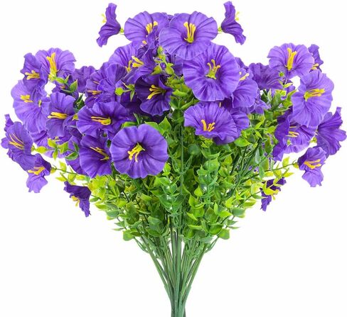 زهور Szjias الاصطناعية للهواء في الهواء الطلق زهور الحرير الزهور في الهواء الطلق للنباتات الاصطناعية والزهور للديكور (4 ، الأرجواني) in Kuwait