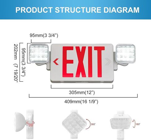LED ENERGY PLUS Remote Outdoor Emergency Light Head – Single Head LED Lamp - Weatherproof Emergency Exit Lighting – 3.6V OR 9.6V Volts, 1.7 Watts (1 Pack) in Kuwait