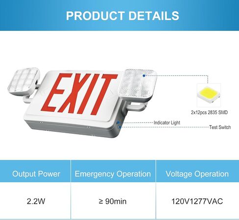 LED ENERGY PLUS Remote Outdoor Emergency Light Head – Single Head LED Lamp - Weatherproof Emergency Exit Lighting – 3.6V OR 9.6V Volts, 1.7 Watts (1 Pack) in Kuwait