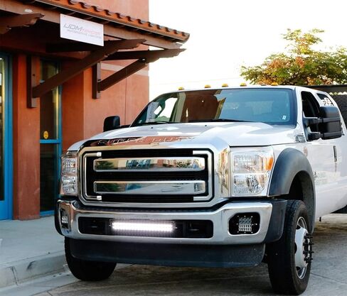 iJDMTOY Lower Grille 20-Inch LED Light Bar Compatible with 2011-16 Ford F250 F350 Super Duty, Includes (1) 120W High Power LED Lightbar, Lower Bumper Opening Mount Brackets & On/Off Switch Wiring Kit in Saudi Arabia