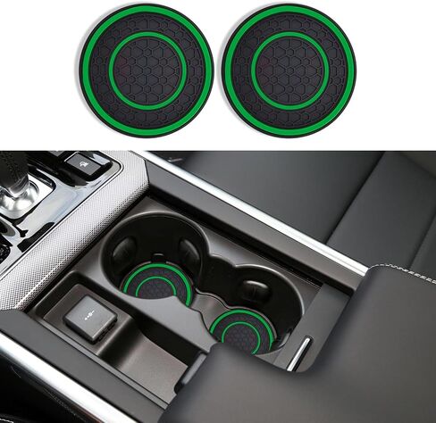 2PCS Car Cup Holder Coasters, 2.75 Inch Non-Slip Insert Water Bottle Holder Pads, Dustproof Cup Holder Insert Coaster Pad, Universal Car Interior Accessories for Women Men (Red) in Saudi Arabia