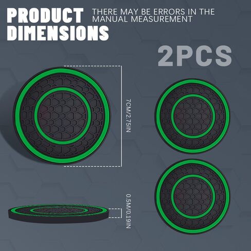 2PCS Car Cup Holder Coasters, 2.75 Inch Non-Slip Insert Water Bottle Holder Pads, Dustproof Cup Holder Insert Coaster Pad, Universal Car Interior Accessories for Women Men (Red) in Saudi Arabia