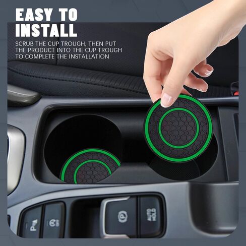 2PCS Car Cup Holder Coasters, 2.75 Inch Non-Slip Insert Water Bottle Holder Pads, Dustproof Cup Holder Insert Coaster Pad, Universal Car Interior Accessories for Women Men (Red) in Saudi Arabia
