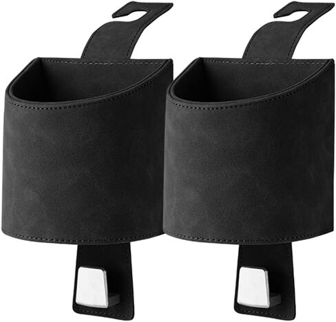 2 PCS حامل كوب السيارة لسيارة مرسيدس بنز GLS/AMG X167 X166 SUV ، مقعد السيارة الخلفي من حاملي مشروبات الخطاف متعدد الوظائف مع السنانير ، الأسود ، العادي in Kuwait