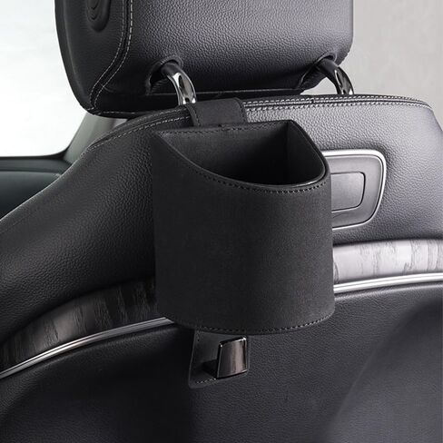 2 PCS حامل كوب السيارة لسيارة مرسيدس بنز GLS/AMG X167 X166 SUV ، مقعد السيارة الخلفي من حاملي مشروبات الخطاف متعدد الوظائف مع السنانير ، الأسود ، العادي in Kuwait