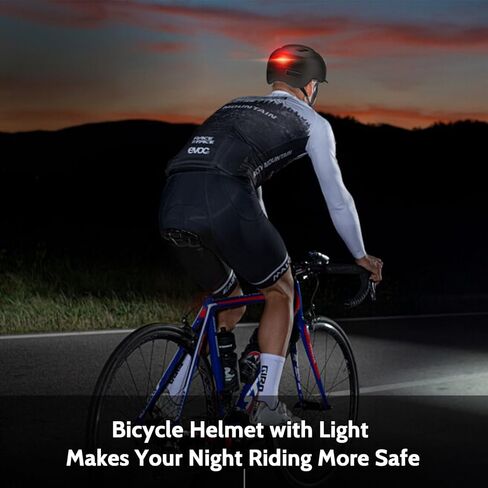 خوذة دراجة Shinmax للنساء البالغين ، خوذة الدراجات مع USB قابلة لإعادة شحن الضوء الأمامي والخلفي ، خوذة ركوب الدراجات القابلة للتعديل مع حافة قابلة للفصل للركاب الحضري (رمادي ، كبير) in Kuwait