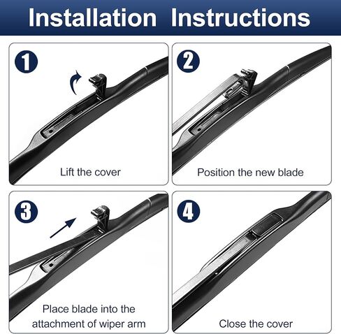 X AUTOHAUX 2pcs 24"+20" Silicone Front Windshield Wiper Blade for Kia Soul 2021-2023 Windscreen Wiper OE Replacement Set All-Seasons J/U Hook in Saudi Arabia