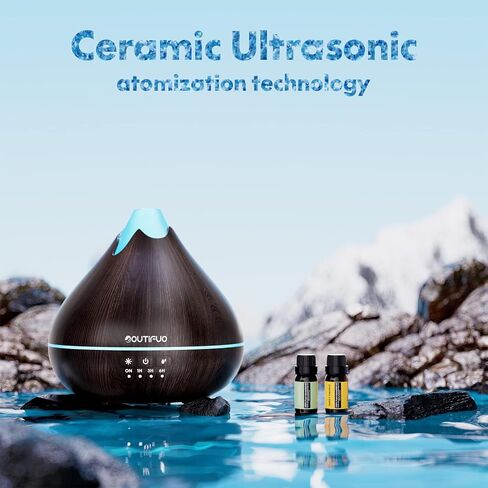 Essential Oil Diffusers 550ml Diffuser,10 Essential Oils Diffuser Gift Set,Advanced Ceramic Ultrasonic Technology Aromatherapy Diffusers Auto Shut-Off for 15 Ambient Light Settings（Black） in Saudi Arabia