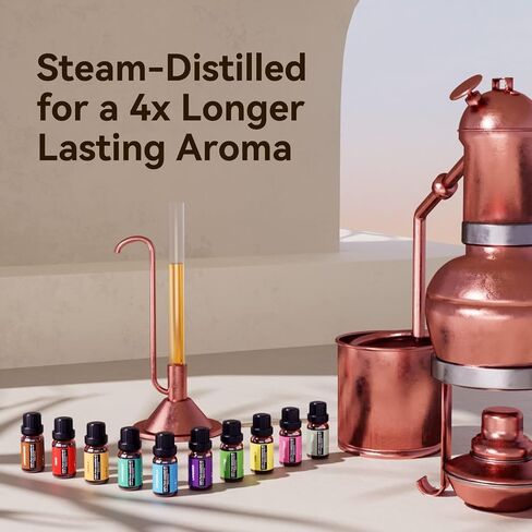 Essential Oil Diffusers 550ml Diffuser,10 Essential Oils Diffuser Gift Set,Advanced Ceramic Ultrasonic Technology Aromatherapy Diffusers Auto Shut-Off for 15 Ambient Light Settings（Black） in Saudi Arabia