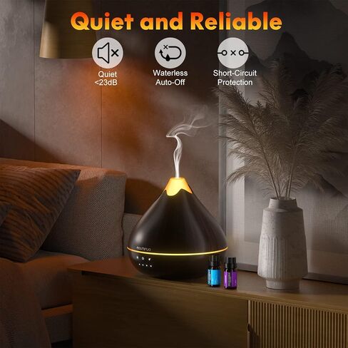 Essential Oil Diffusers 550ml Diffuser,10 Essential Oils Diffuser Gift Set,Advanced Ceramic Ultrasonic Technology Aromatherapy Diffusers Auto Shut-Off for 15 Ambient Light Settings（Black） in Saudi Arabia