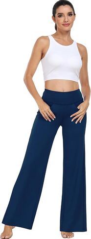 CADMUS High Waist Yoga Pants Women Wide Leg Pants with Pockets Stretch Dress Casual Sweatpants Petite/Regular/Tall in Saudi Arabia
