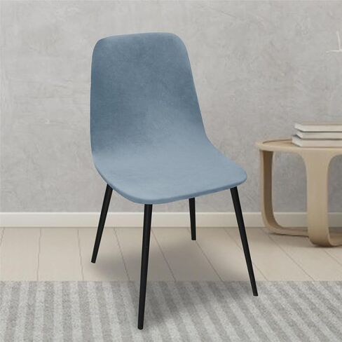 2 Pack Velvet Dining Room Shell Chair Covers Slipcovers Washable Removable Mid Century Modern Armless Curved Chair Protector for Home Decor Living Room in Kuwait