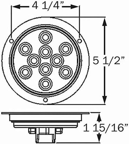 Optronics STL42RBP Red 4" Round Sealed LED Light with Mounting Flange in Saudi Arabia