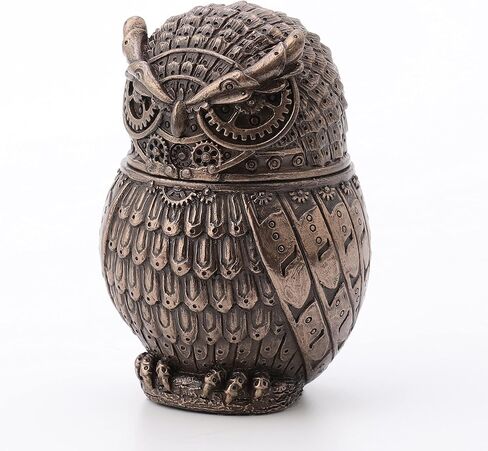Veronese Design 3 3/8" Steampunk Owl Resin Figurine Secret Stash Box Cast Bronze Finish in Saudi Arabia
