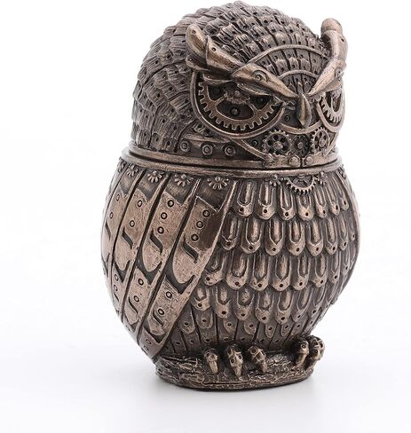 Veronese Design 3 3/8" Steampunk Owl Resin Figurine Secret Stash Box Cast Bronze Finish in Saudi Arabia