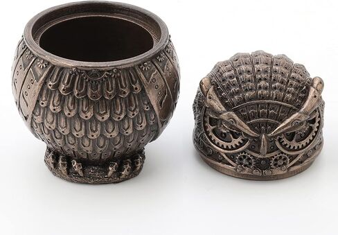 Veronese Design 3 3/8" Steampunk Owl Resin Figurine Secret Stash Box Cast Bronze Finish in Saudi Arabia