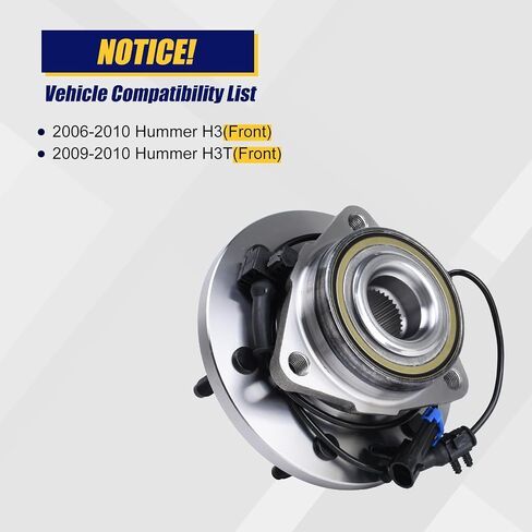 Kusatec 515093 2PCS محمل العجلات الأمامية وتجميع المحور متوافق مع 2006-2010 Hummer H32009-2010 H3T ، 6 Lug Bolts w/ABS in Saudi Arabia