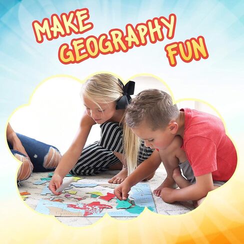 Geotoys Geopuzzle ، ألغاز بانوراما على شكل عالمي ، 68 PC Geography Puzzle ، لعبة الجغرافيا ولغز الخريطة ، ألغاز بانوراما للأطفال الذين تتراوح أعمارهم بين 6-9 سنوات in Kuwait