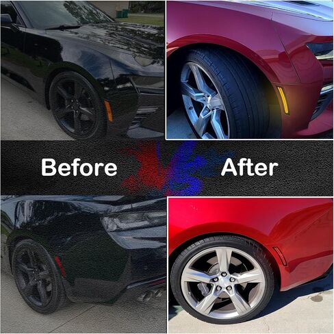Smoked Lens LED Side Marker Lights Kit Front Rear Bumper Lamps Compatible with Chevy Camaro 2016-2023 Amber Front Red Rear Side Marker Indicator Lamps Set (4PCS) in Saudi Arabia