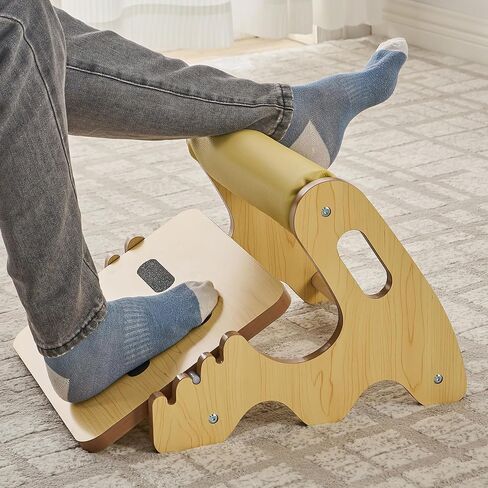 Foot Rest for Under Desk at Work- Adjustable Rocking Foot Stool with 3 Height Position and Soft Crossbar, Ergonomic Wooden Footrest with Soft Sponge Pad for Home, Office in Saudi Arabia