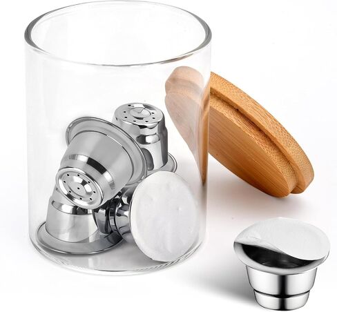 Reusable Capsules for Nespresso OriginalLine - 6pcs Espresso Refillable Pods Stainless Steel Coffee Pods Compatible for Nespresso Originaline Machine(6 Pods+200pcs Lids) in Saudi Arabia