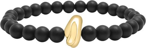 Paige Novick Pastille Bracelet, Matte Black Onyx, 6mm Bracelet, 18K Gold Vermeil Sculptural Accent in Saudi Arabia