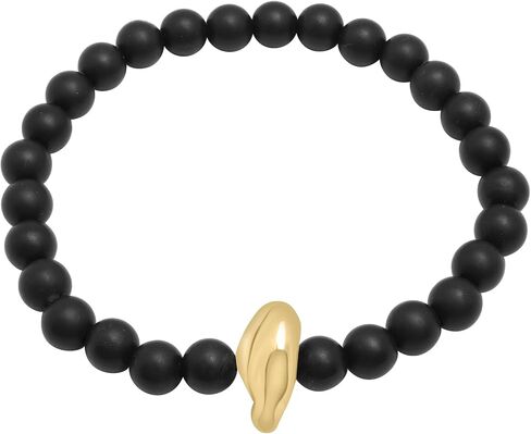 Paige Novick Pastille Bracelet, Matte Black Onyx, 6mm Bracelet, 18K Gold Vermeil Sculptural Accent in Saudi Arabia