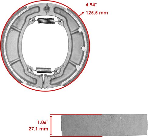 Caltric Rear Brake Shoes Compatible with Suzuki Lt80 Lt-80 Quadrunner Quadsport 80 1987-1996 in Saudi Arabia