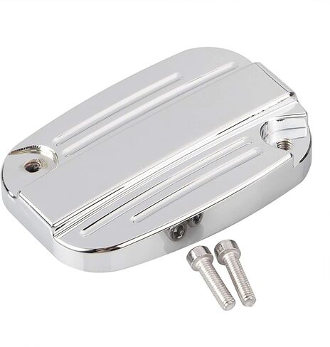 Pair Motorcycle Brake Master Cylinder Covers For Harley Touring Road King Street Tri Glide Ultra Classic VRSC,Chrome in Saudi Arabia