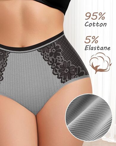 ملخصات ناعمة من القطن الداخلي للملابس الداخلية ذات التغطية الكاملة للسيدات القابل للتنفس 4 حزمة S-XXL in Kuwait