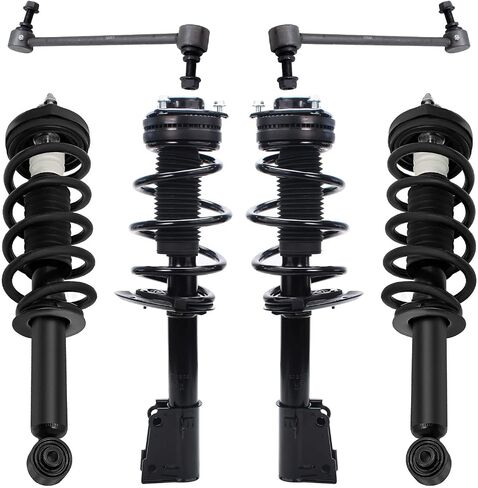 Detroit Axle - 3.6L 6pc Struts Sway Bars for 2011-2019 Dodge Journey V6, Front & Rear Struts with Coil Spring Sway Bar Links Replacement Suspension Kit Quick Install Ready Strut Shock Assembly in Saudi Arabia