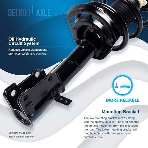 Detroit Axle - 3.6L 6pc Struts Sway Bars for 2011-2019 Dodge Journey V6, Front & Rear Struts with Coil Spring Sway Bar Links Replacement Suspension Kit Quick Install Ready Strut Shock Assembly in Saudi Arabia