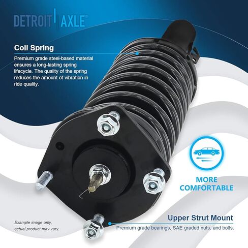 Detroit Axle - 10pc مجموعة التعليق الأمامية لـ 05-10 Jeep Grand Cherokee Commander ، 2 Struts w/Coil Spring 2 Sway Bars 4 Tie Rod Ends 2 Boots 2005 2006 2007 2008 2007 2010 in Saudi Arabia