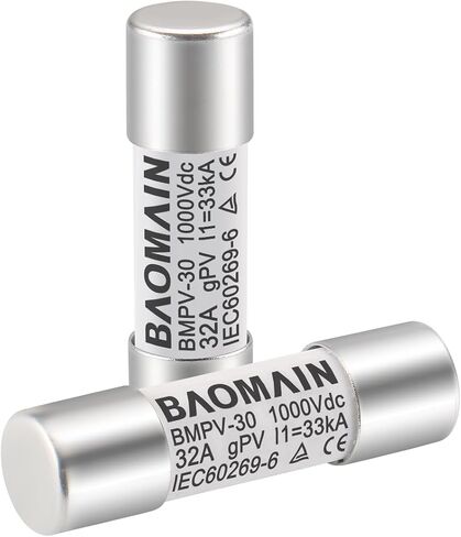 Baomain Solar PV Fuse, gPV Type Fuse Link PV-30 10 X 38 mm,16A 1000V DC,33kA, CE Listed Pack of 10 in Saudi Arabia