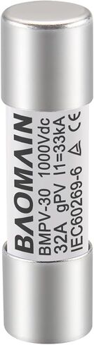Baomain Solar PV Fuse, gPV Type Fuse Link PV-30 10 X 38 mm,16A 1000V DC,33kA, CE Listed Pack of 10 in Saudi Arabia