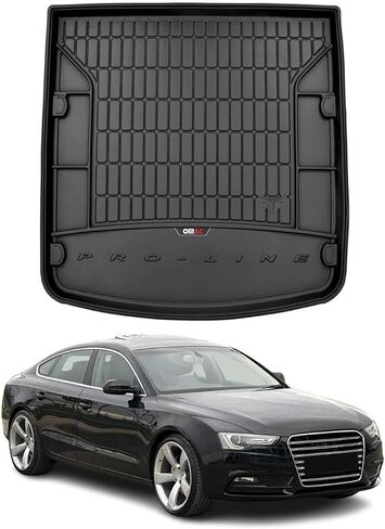 حصيرة أو OMAC Premium Floor for Audi A5 Sportback 2018-2024 حصيرة السيارات الثقيلة للخدمة المائية جميعها مناسبة 3D مخصصة لمقدمة الرائحة ذات الرائحة TPE Laser Laser Non-Slip (Black) in Saudi Arabia