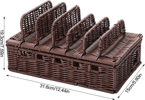 Cable Management Box Charging Station for Multiple Devices Desktop Cell Phone Docking Stations with Removable Divider Imitation Rattan Cord Hider Organizer Box for Laptop Tablets 12.5lx5.9hx7.6w-inch in Saudi Arabia