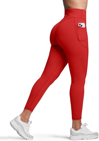 Sogetdo Leggings with Pockets for Women High Waistd No Front Seam Buttery Soft Stretchy Workout Running Gym Yoga Pants in Kuwait