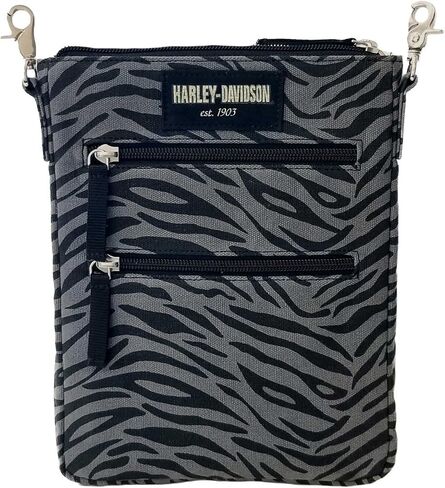 Harley-Davidson Women's Zebra Print Cotton Canvas Crossbody/Clip Bag Purse in Saudi Arabia