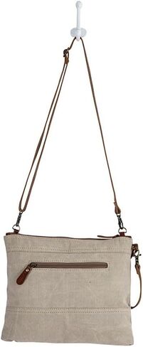 Myra Bag Crossbody Bag for Women - Western Upcycled Canvas & Leather Shoulder Handbag Brown in Saudi Arabia