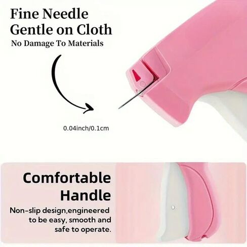 Stitch Gun for Clothes - Tagging Gun for Clothing - Stitch Gun - Fine Stitch Tag Gun for Clothing - Includes 6 Needle, 1500 Black Fasteners & 1500 White Fasteners (Pink) in Saudi Arabia