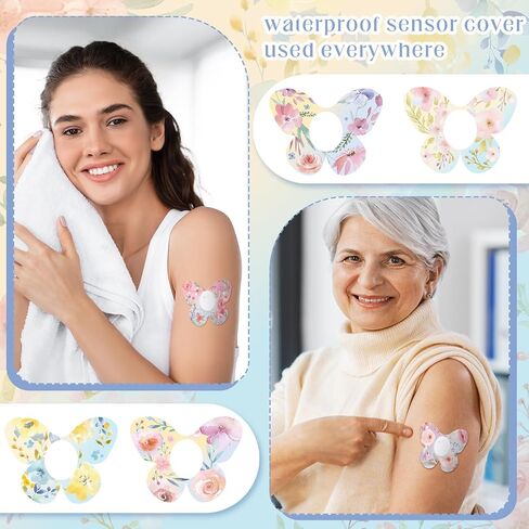 Geiserailie 32 Pack Adhesive Patches, Compatible with Dexcom G7, CGM Patches, Butterfly Tape Stickers, Sensor Covers, Waterproof and Sweat-Proof, Flexible and Breathable, Pre-Cut, Long-Lasting in Saudi Arabia